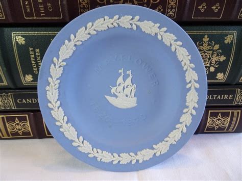 Wedgwood Jasperware Mayflower Trinket Dish Vintage Pale Blue Etsy In