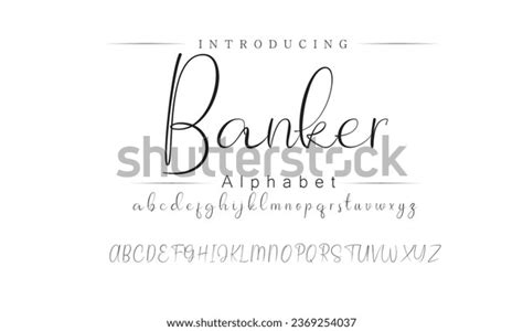 Banker Elegant Font Uppercase Lowercase Number Stock Vector Royalty