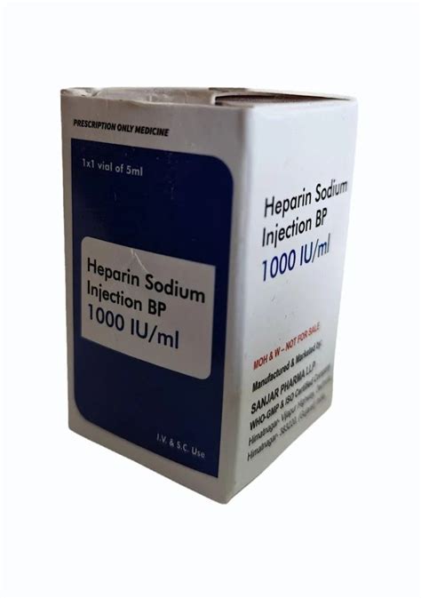 Heparin Sodium Injection Strength 1000 IU At Rs 62 Vial In Ahmedabad