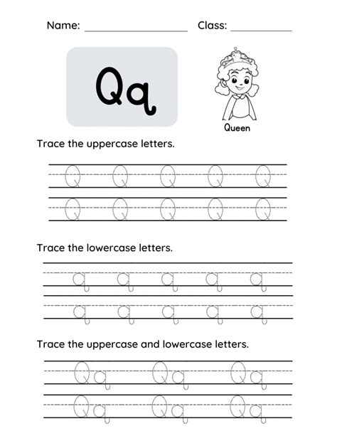 Letter Q Tracing Worksheets For Toddlers And Preschool Children