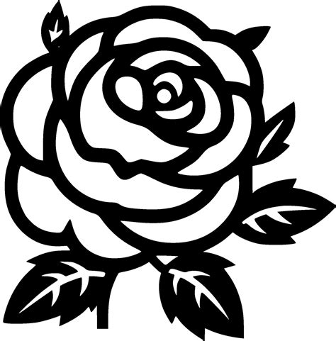 Rose - Black and White Isolated Icon - Vector illustration 27211929 Vector Art at Vecteezy