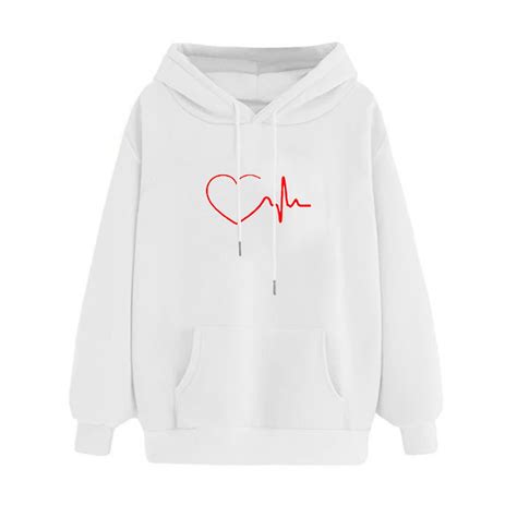 Naughtyhood Hoodies for Teen Girls Cute Heart Graphic Pullover Tops ...