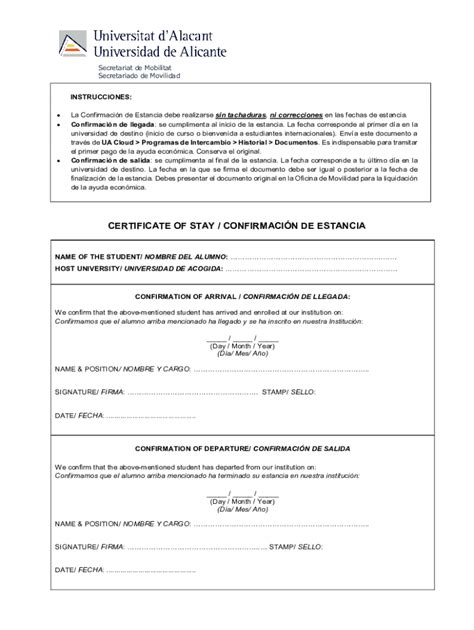 Completable En Línea Sri Ua Certificate Of Stay Confirmacin De