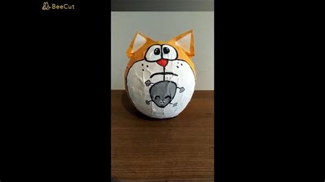 Görsel sanatlar dersi tutkal balon ve gazete ile Kedi Biblosu yapımı