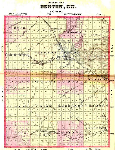 The 1878 Map Of Benton County Iowa