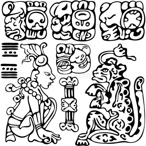 Mayan Glyphs stock vector. Illustration of ancient, tribal - 59964175