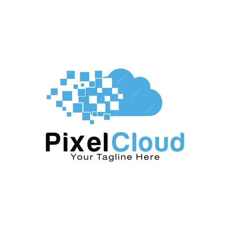 Premium Vector Pixel Cloud Logo Design Template