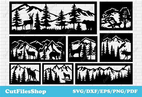 Wildlife Panels Dxf Files Nature Scene Panels Dxf Metal Cutting