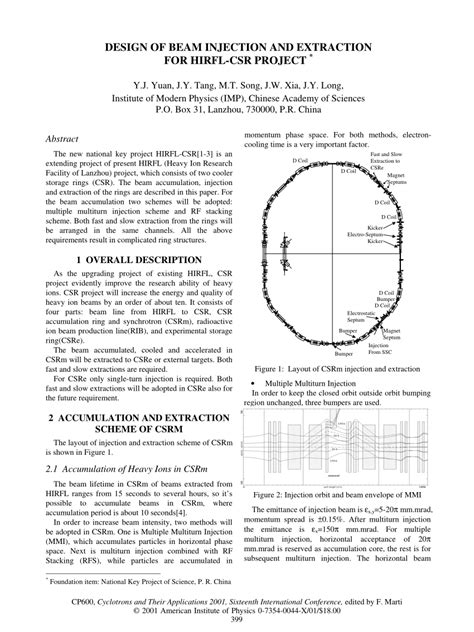 Pdf Design Of Beam Injection And Extraction For Hirfl Csr Project