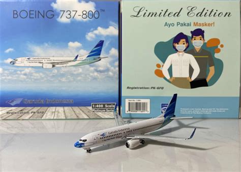 Garuda Indonesia Boeing 737 800 Ayo Pakai Masker Livery Pk Gfq 1 400 Scale