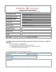 Assessment 2 BSB 6008 Docx Assessment Cover Sheet Complete And