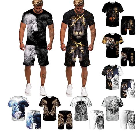 Lion Tiger 3D Print T Shirt Anzug Männer Frauen Sommer Mode Kurzarm T