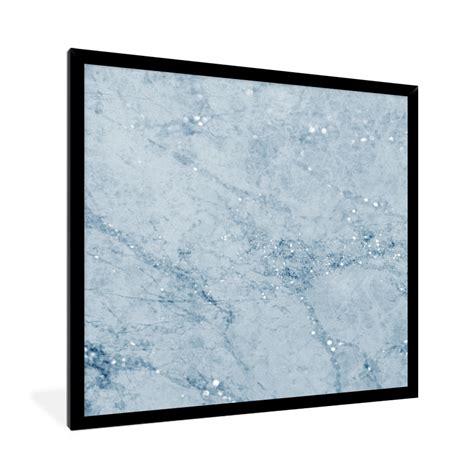 Muchowow Poster Encadr Marbre Motifs Bleu Tableau Deco Avec