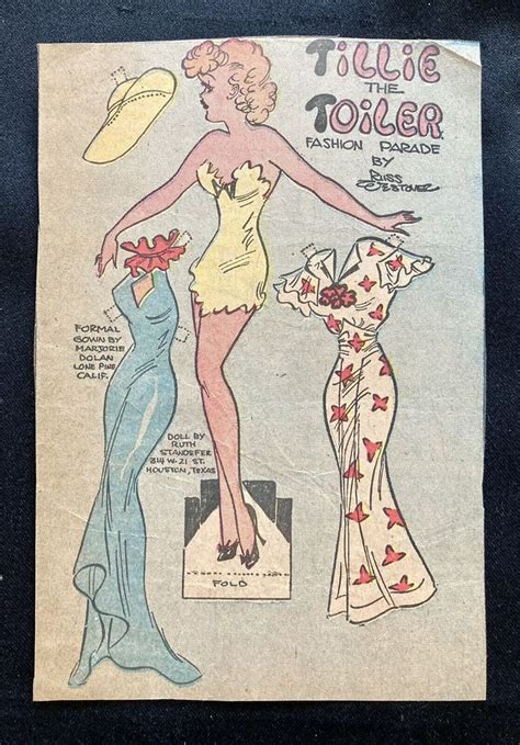 Great Old Tillie The Toiler Sunday Funnies Paper Doll 1935 Newspaper