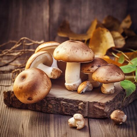 Premium Photo Fresh Porcini Mushrooms