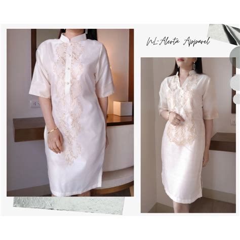 Modern Filipiniana Dress Linen Barong Tagalog Philippine