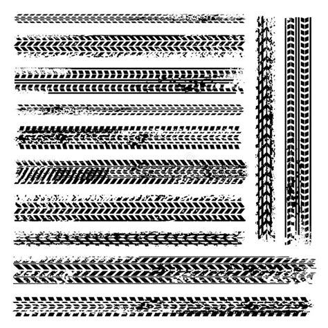 Tire Tracks Isolated On White Background Stock Vector Illustration Of