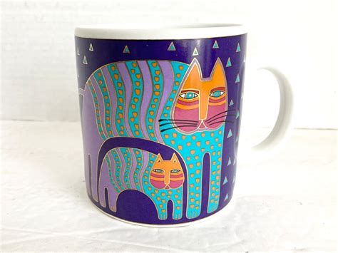 Vintage Laurel Burch Cat Mug Mr Jios Cat Cup Purple Etsy