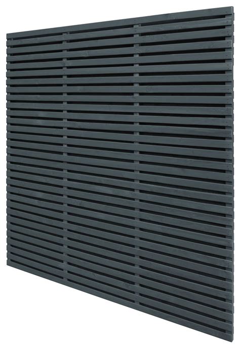 6ft High 1800mm Forest Contemporary Double Sided Slatted Fence Panel