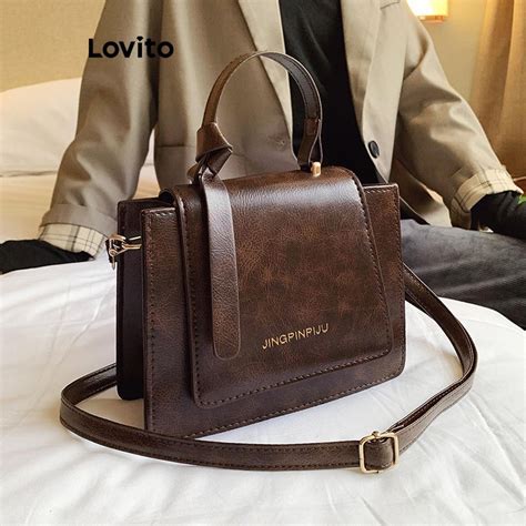 Lovito Women Casual Plain Retro Chic Versatile Small Shoulder Bag