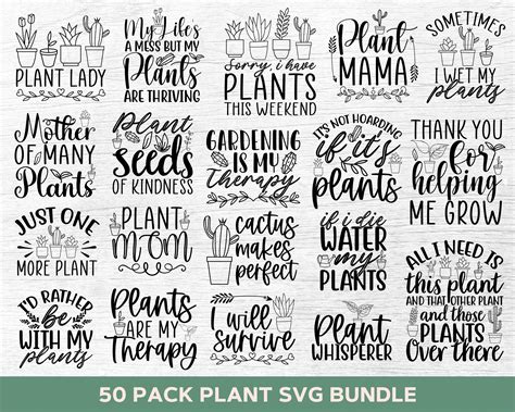 Plant Svg Bundle Plant Lady Svg Succulent Svg Plant Mom Etsy Uk