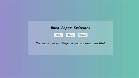 Creating Rock Paper Scissors Game By Using HTML CSS JAVASCRIPT YouTube