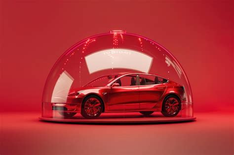 Premium Photo Red Car Protected Under A Glass Dome