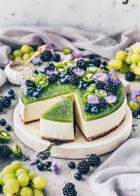 Kiwi Torte No Bake Cheesecake Veganer K Sekuchen Ohne Backen