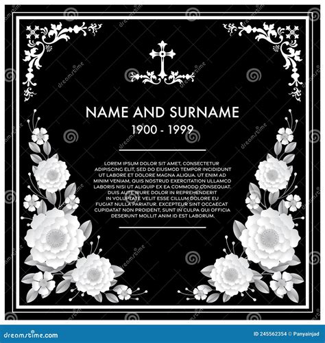 Memorial & Funeral Card Templates Vector Illustration | CartoonDealer ...