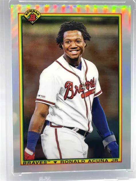 RONALD ACUNA JR RÉFRACTEUR CHROME 2020 Bowman 1990 insert rétro 90B