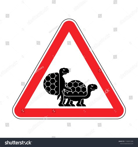 Attention Turtle Sex Caution Red Road Stock Vector Royalty Free