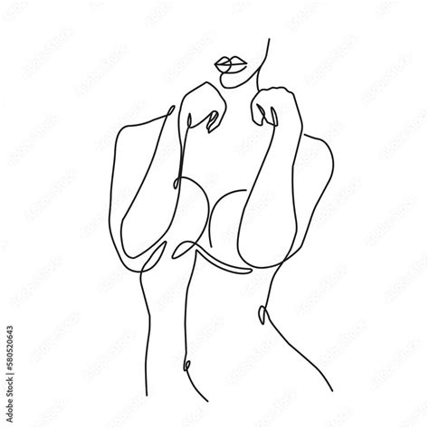 Trendy Line Art Drawing Of Woman Body Minimalistic Black Lines Drawing