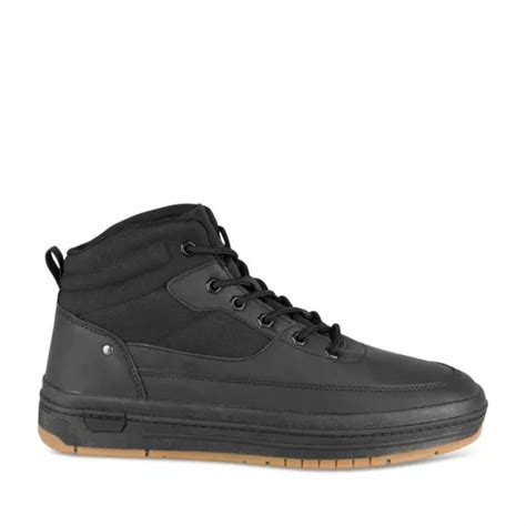 Baskets Montante Noir Homme Lacets Denim Side