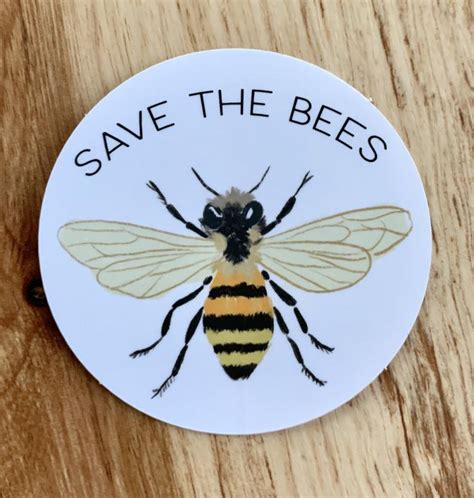 Save The Bees Sticker Etsy Bee Sticker Bee Art Save The Bees