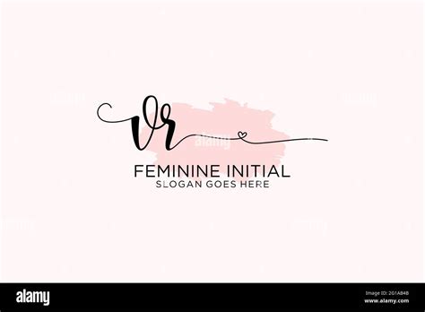 Vr Beauty Monogram And Elegant Logo Design Handwriting Logo Of Initial