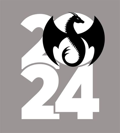 Premium Vector Logo 2024 With The Dragon Icon With The Symbol Of The