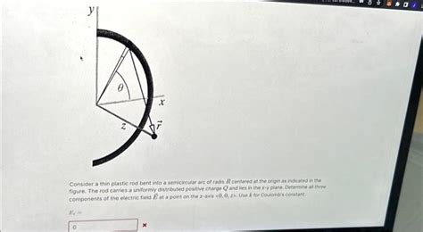 Solved Consider A Thin Plastic Rod Bent Into A Semicircular Chegg