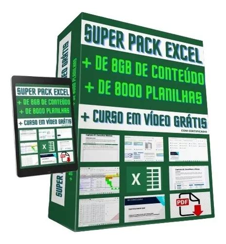 Pack De Planilhas Excel Curso Completo Em Vídeo Aulas Parcelamento