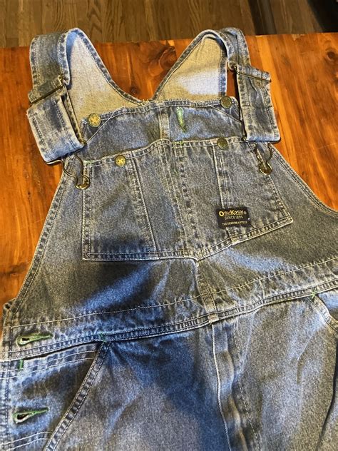 Vintage 90s OSHKOSH VESTBAK BIB OVERALLS GREENSTITCH Gem