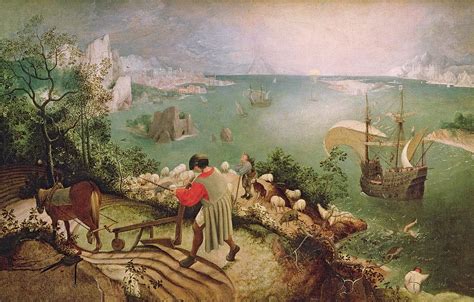 Landscape With The Fall Of Icarus Painting by Pieter Brueghel Ii