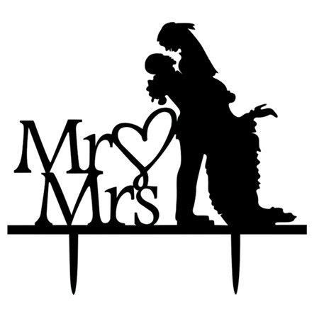 Acrylic Wedding Cake Topper Happy Mr&Mrs Cake Decoration Anniversary Love Cake Insertion Tppers ...