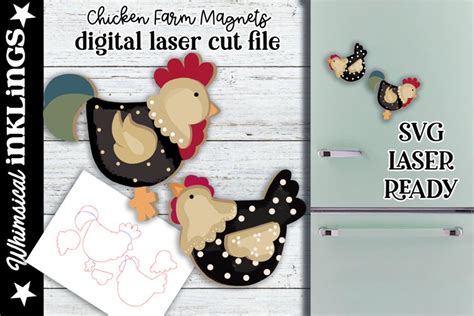 Chicken Farm Magnets Svg S For Laser Cutting