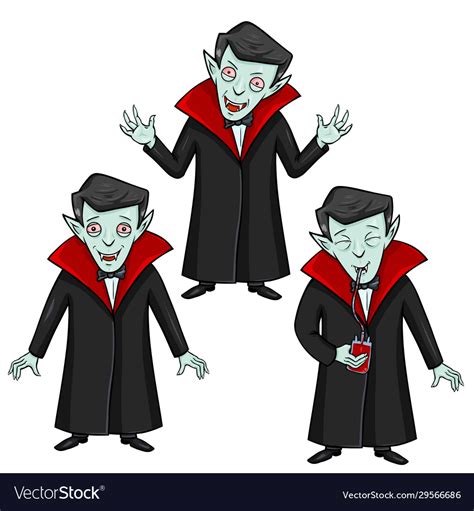 Set halloween characters - vampire smilling Vector Image