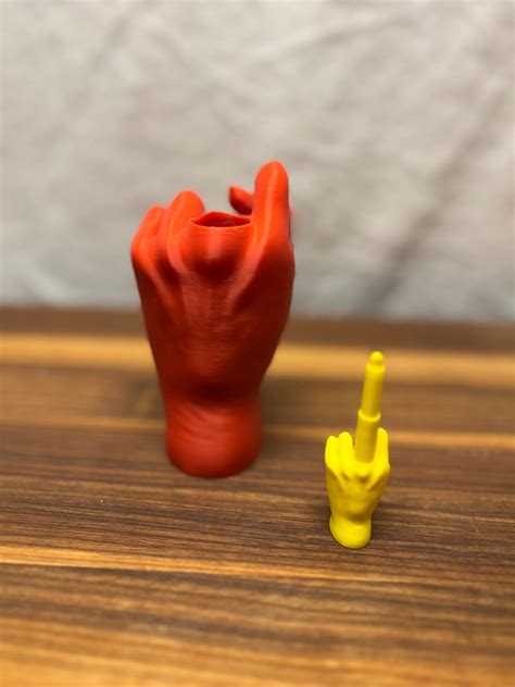 3D Printed Middle Finger Extendable Middle Finger Collapsing 3d