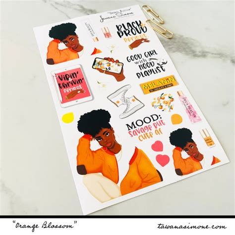 Black Girl Planner Stickers Black Women African American Etsy