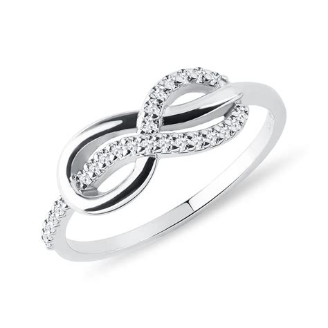 Diamond Infinity Ring In White Gold Klenota