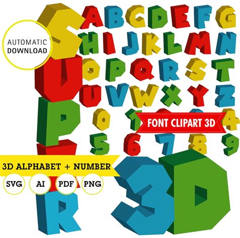 Super Mario Alphabet Clipart 3d Svg Ai Pdf Editable For Etsy