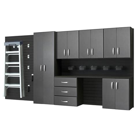 Flow Wall 7-Piece Composite Wall Mounted Garage Storage System in Black ...