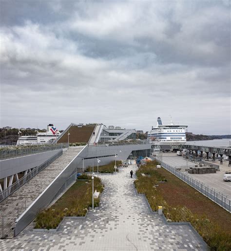 innovative ferry terminal designed  cf moller opens  stockholm
