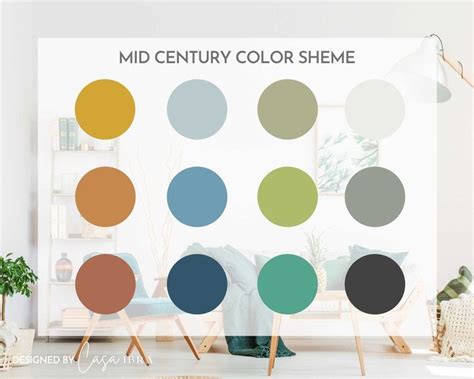 Mid Century Modern Color Palette Sherwin Williams Interior Etsy Artofit